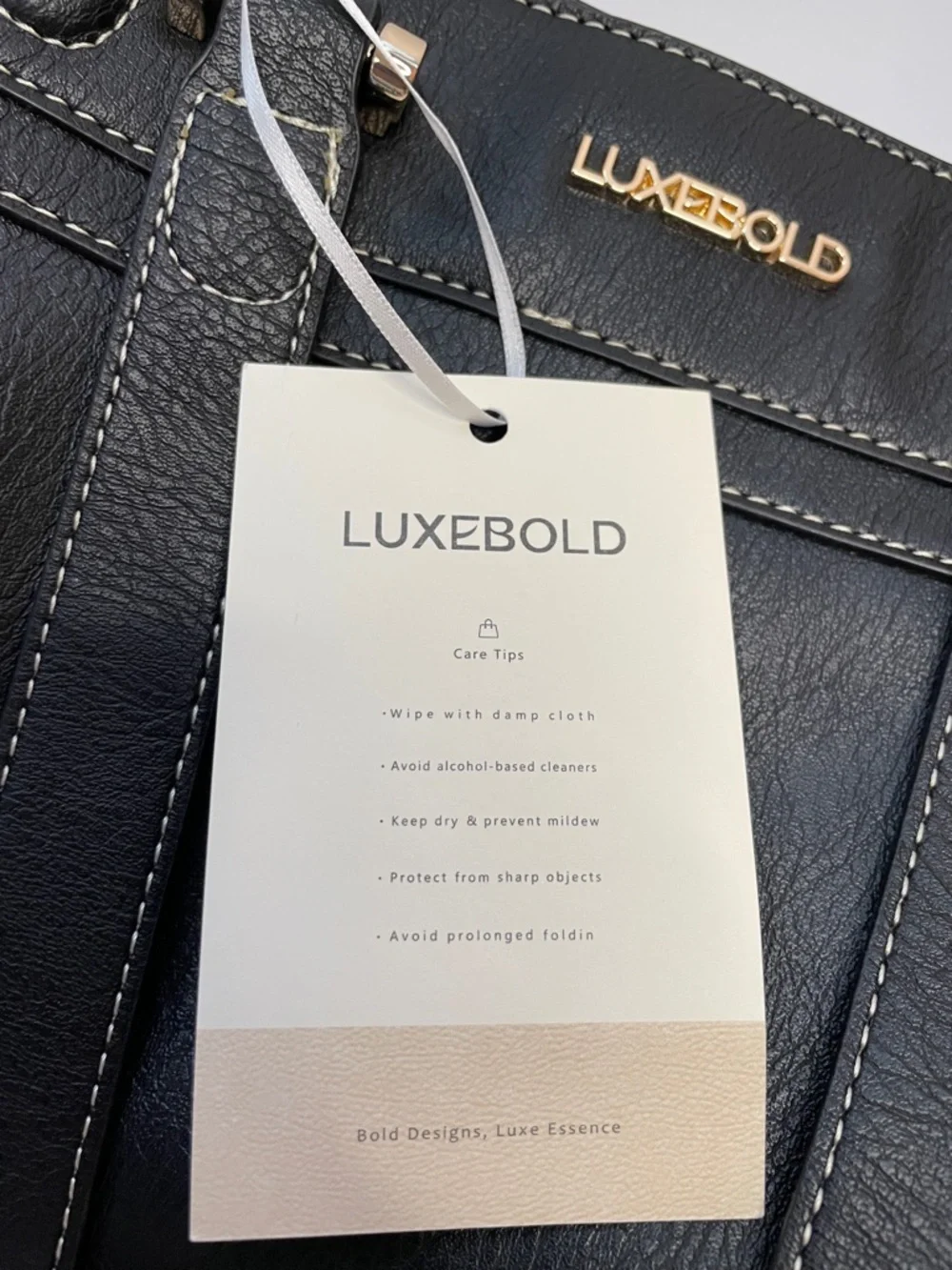 NWT LUXEBOLD Black Tote Bag. - Picture 3 of 6